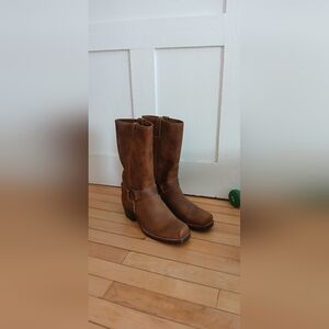 Frye Brown Leather Heeled Boots